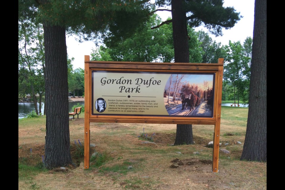 The new sign at the Gordon Dufoe Park in Mattawa. submitted photo.