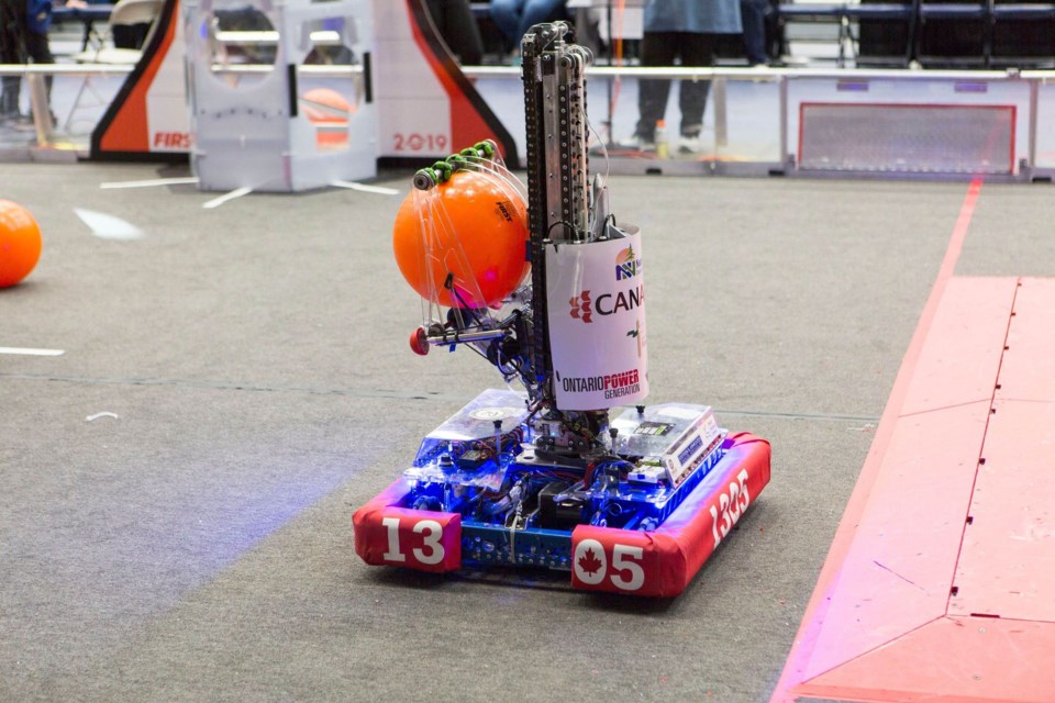 Team 1305's robot from 2019 Kepler. Photo provided by Nancy Dewar-Stenning.