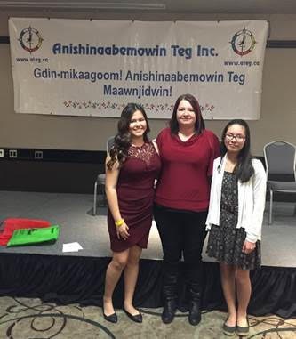 Anish Summer Fisher, Native as a Second Language teacher Candice Fisher and Kiley George 2016
