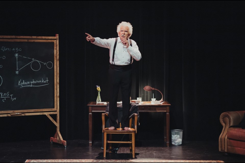 Rick Blair as Einstein. Gateway Theatre Guild 