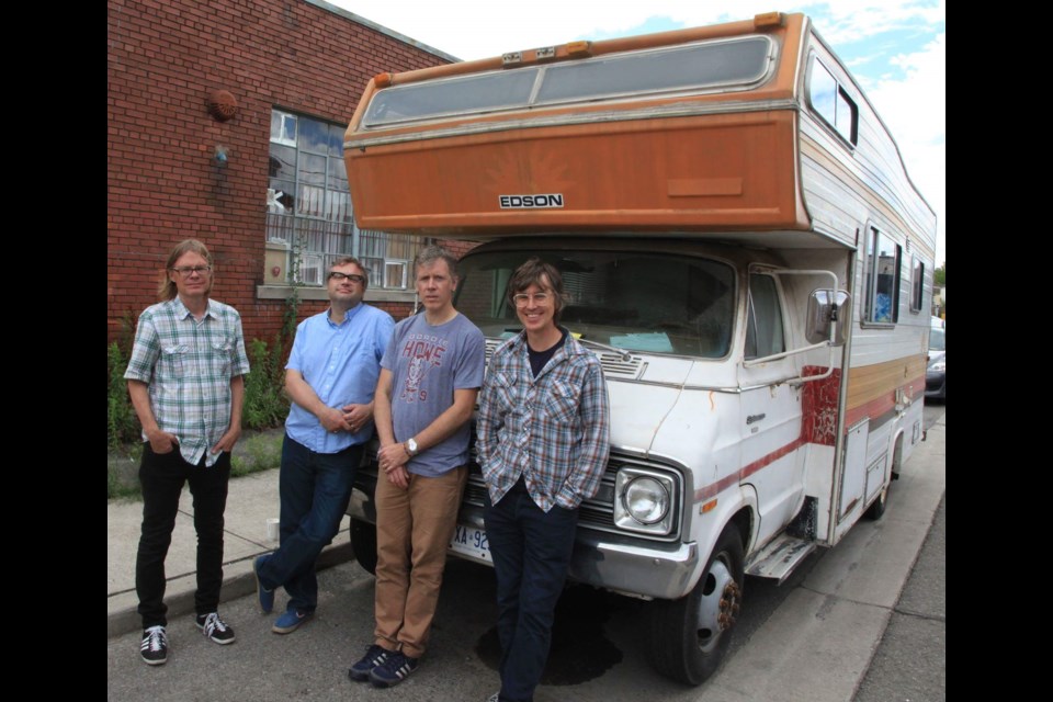 The Trans-Canada Highwaymen will be performing April 23 at the Capitol Centre. They are, from left to right: Moe Berg, Steven Page, Craig Northey and Chris Murphy. 