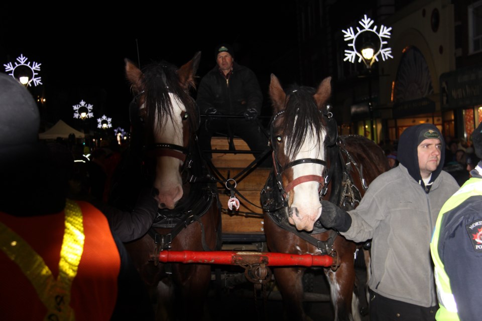Horse drawn wagon rides were a big attraction at Friday's Old Fashioned Christmas Walk. Photos by Jeff Turl.