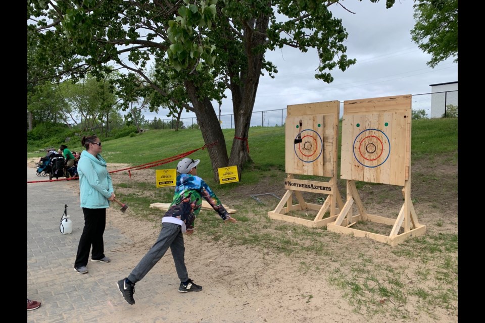 Axe throwing was one of the waterfront activities. Jeff Turl/BayToday.