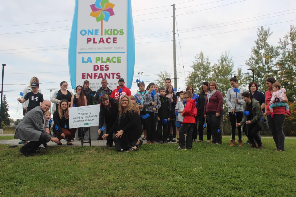 The Learning Disabilities Association of North Bay planted 2,228 small flags at One Kids Place. Photo by Ryen Veldhuis.
