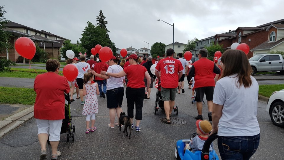 thibeault terrace residents march Canada day parade 2017