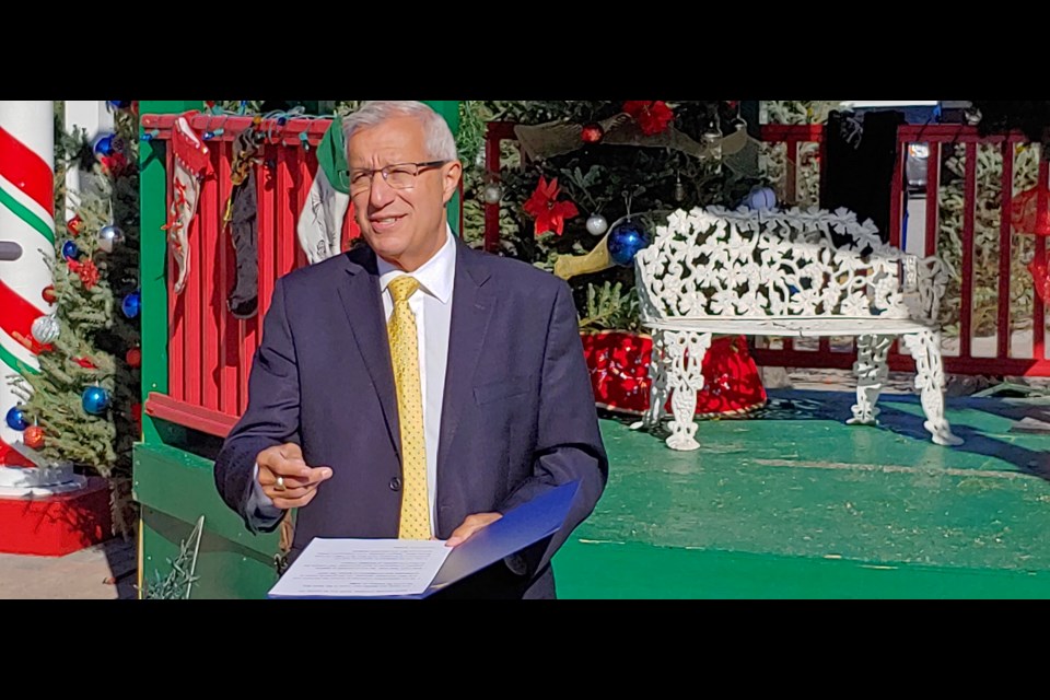 Nipissing MPP Vic Fedeli announces funding for film production companies. Photo: Stu Campaigne