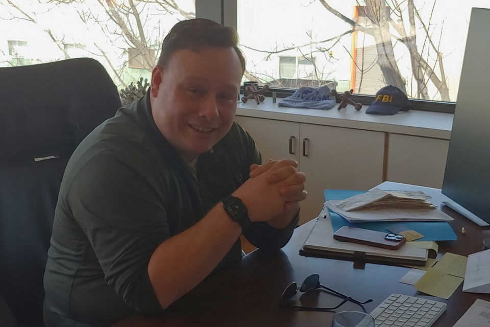 Mitch Ouimette, president of North Stars Studio in his office on Commerce Court.