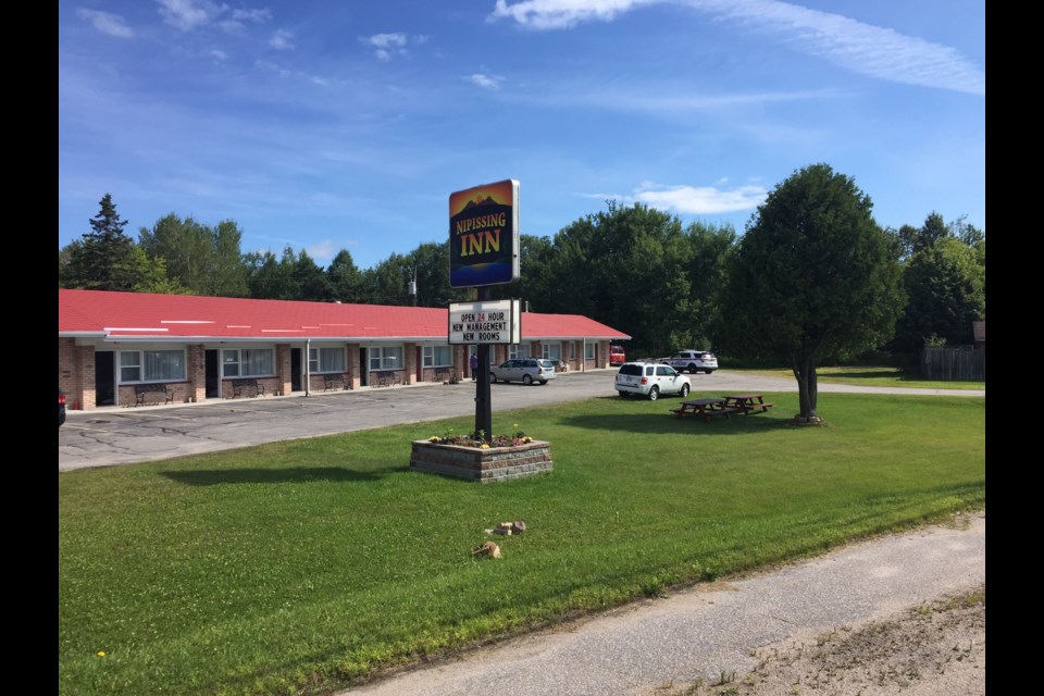 The Nipissing Inn is pictured this morning. Fire Chief Jason Whiteley says one person was found dead after an early-morning fire. Chris Dawson/BayToday