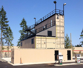 An example of a fire training building in North Vancouver built out of sea containers. Supplied.