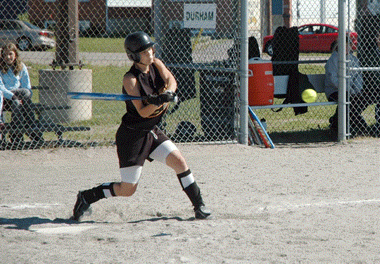 Alicia Clouthier of the Panthers takes a swing at a pitch Saturday. Kris Dale Photo.
