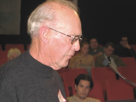 Charles Campbell address the Planning Advisory Committee with his concerns regarding a proposed racetrack and slots facility in North Bay. Photo by Phil Novak.