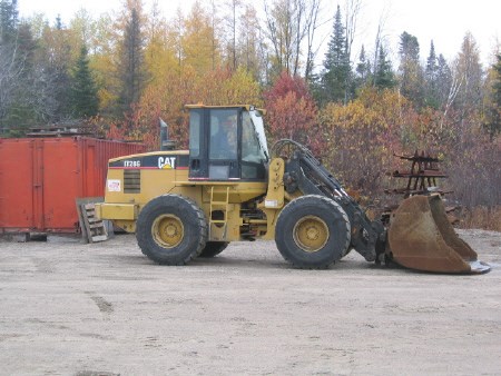 An earth mover on site at the new Redpath facility. Photo by Phil Novak.