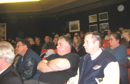Residents on both sides of the gambling debate showed up at city hall Monday night for a public meeting on a proposed racetrack and slots facility. Photo by Phil Novak, BayToday.ca.