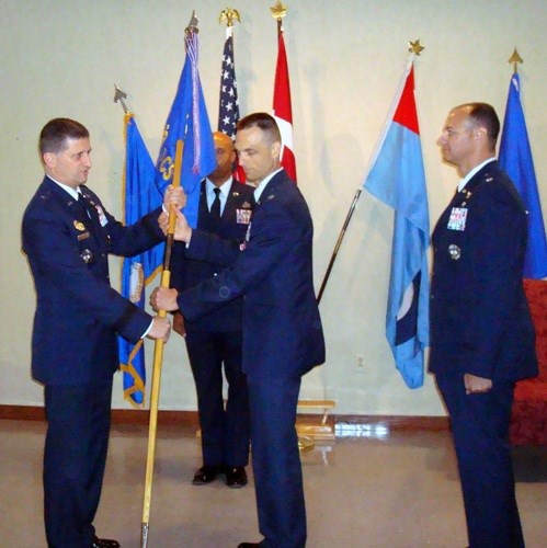 Nikkila (USAF) relinquished his command of 722 Air Control Squadron to Brigadier General Robert J. Beletic