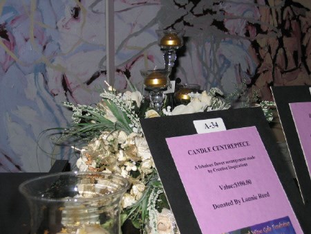 A floral arrangement was one of the items being bid on in an auction that was part of A Night on the French Riviera, the Capitol Centre's seventh annual wine gala and fundraisier.