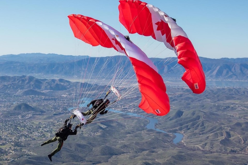 The Skyhawks parachute demo team will perform in North Bay this summer.