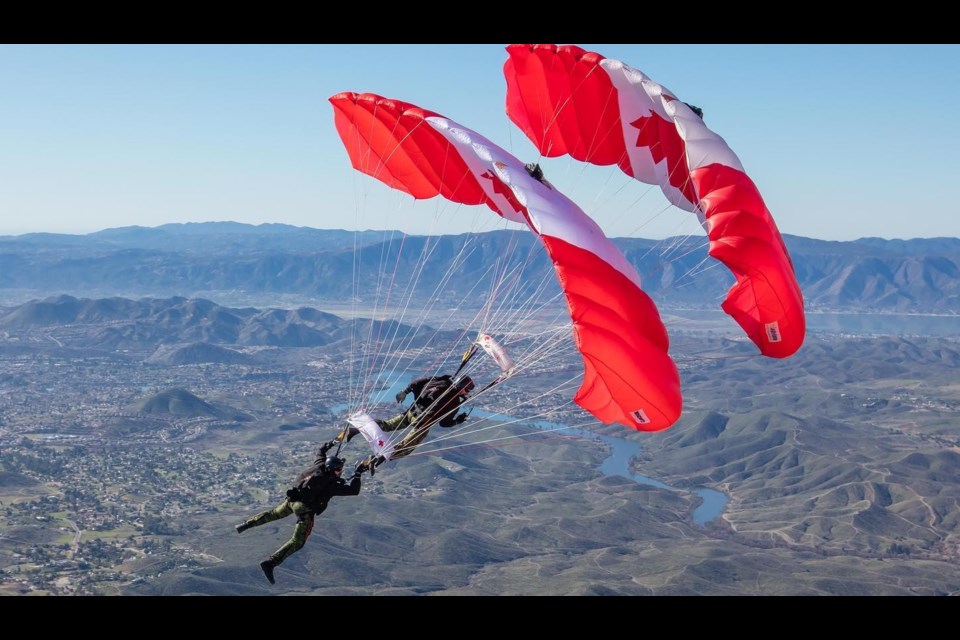 The Skyhawks parachute demo team will perform in North Bay this summer.