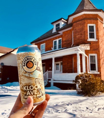 The Klock Ave. Beer in front of a house bearing its namesake. Photo provided by Sully Sullivan. 