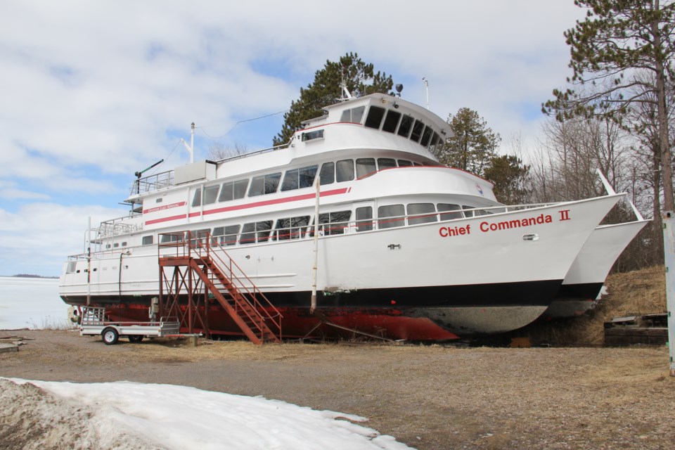 USED Chief Commanda 2 sits in the dry dock in Callander ready for another season on Lake Nipissing.