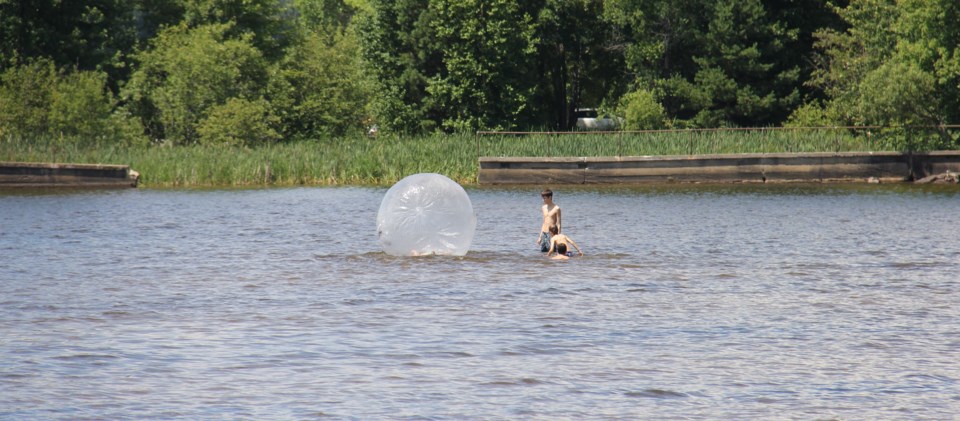 USED 170720 2 Having fun in a giant hamster ball. Photo by Brenda Turl for BayToday.