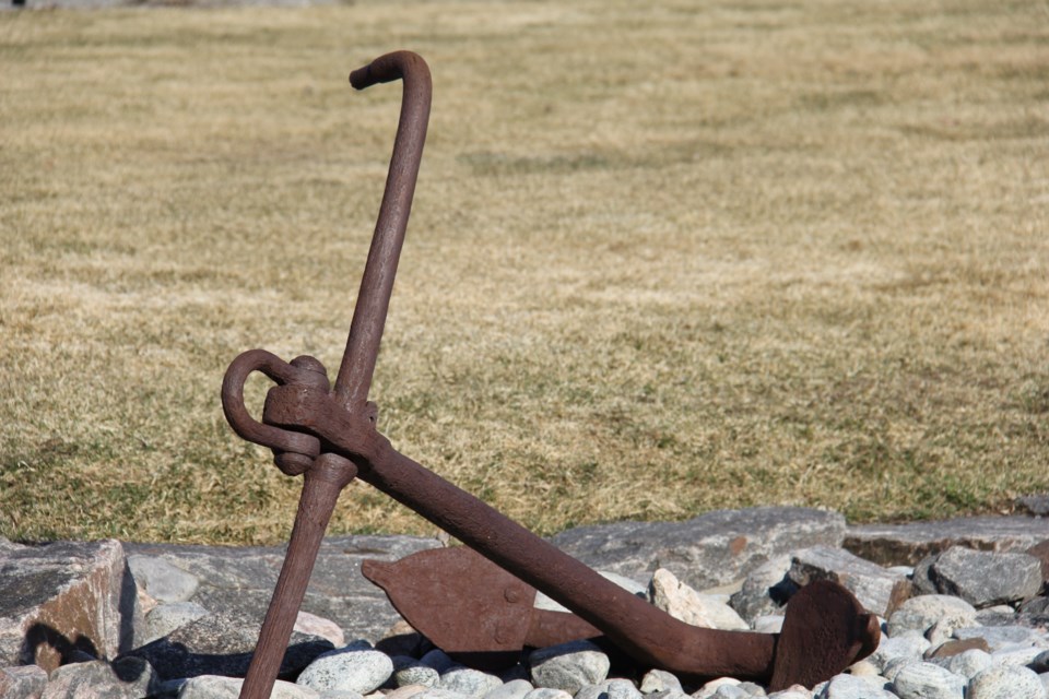 USED 170511 3 Old anchor in scree garden. North Bay waterfront. Photo by Brenda Turl for BayToday.