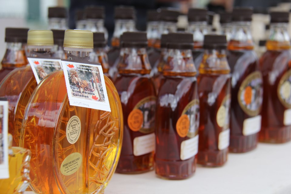 170525 10 Maple syrup for sale at the Powassan Maple Syrup Festival. Photo by Brenda Turl for BayToday.