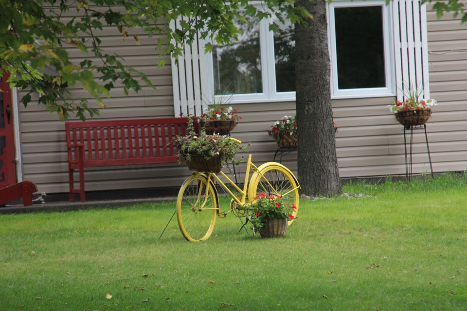 USED 20171012 10 Yellow bike with floral display. Photo by Brenda Turl for BayToday.