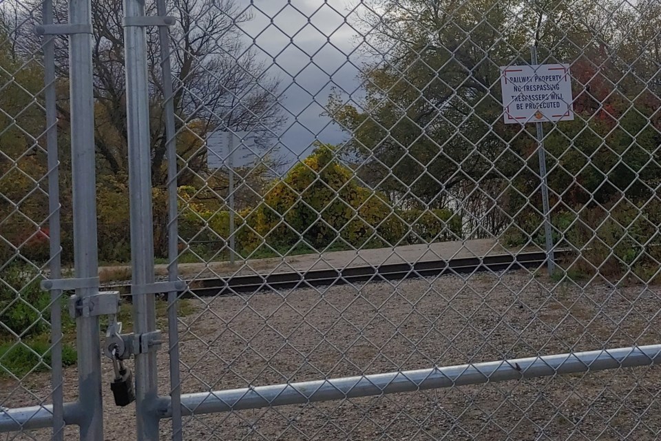 This access point to Lake Nipissing crosses Ottawa Valley Railway property.