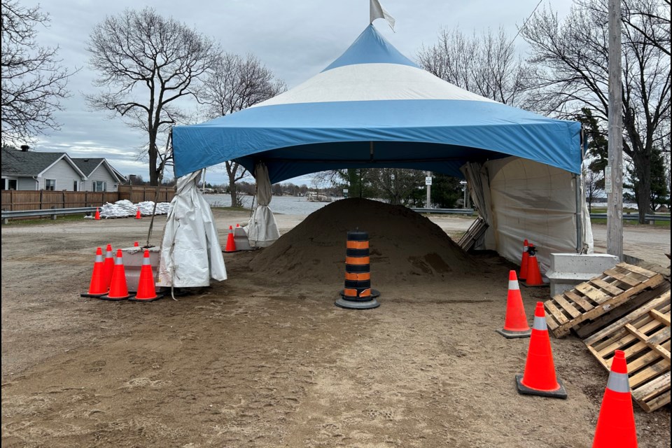 The City has set up self-serve sandbag stations at Sunset Park and Champlain Park