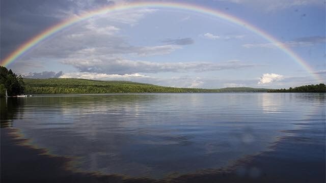 A rainbow graces Lake Talon. Photo courtesy Mary Ann Jones.
