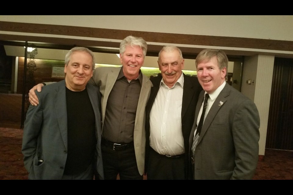 Frank Caruso, Alf Humpnreys, Bob Wood and Ralph Celentano at the North Bay Musicians and Entertainers Hall of Recognition induction June 2017. Photo courtesy Ralph Celentano.
