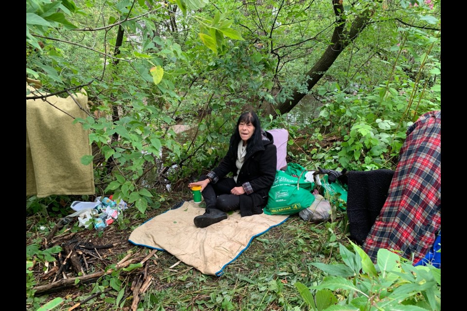 Deborah Edwards lives on the bank of Chippewa Creek, seen in the background. Jeff Turl/BayToday.