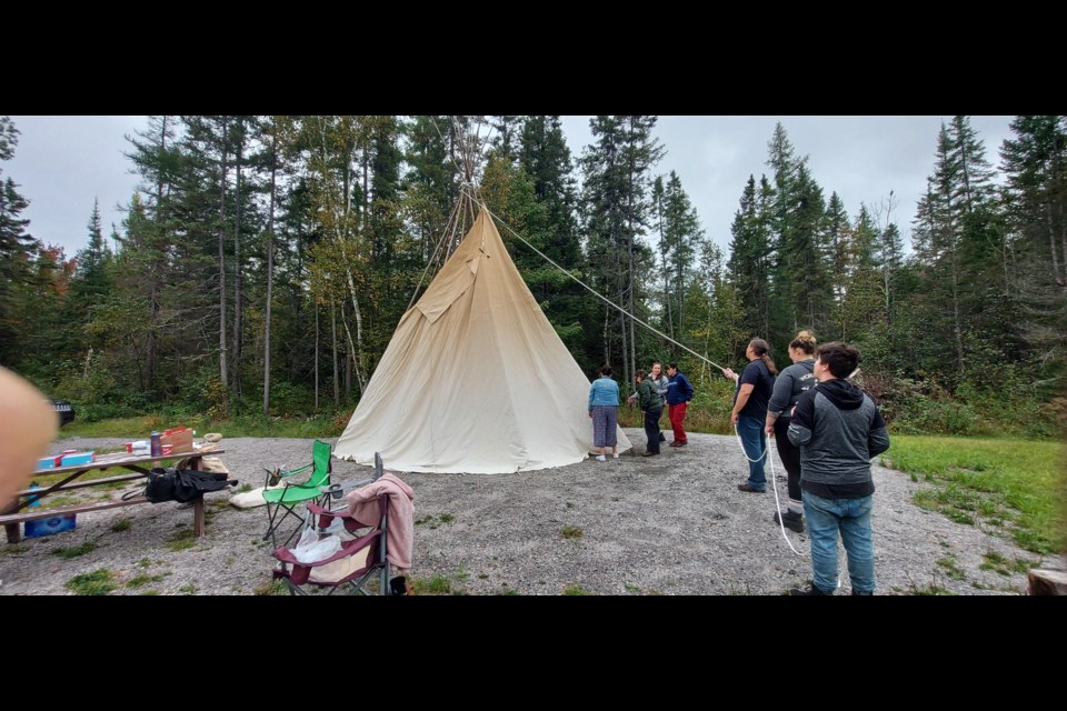 The Place to Gather Program and Cultural Resources Program host a Meat Drying workshop on Sept 20-21 out on the NBIFC land, with staff, youth and community members attending.