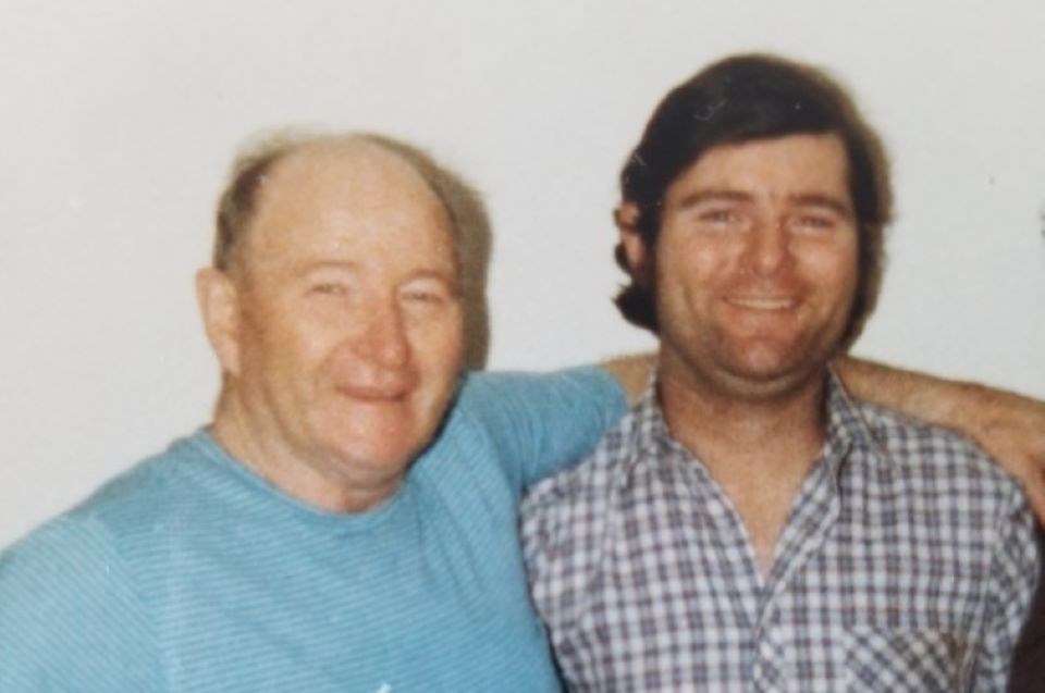 Jack Burton with his son Grant.