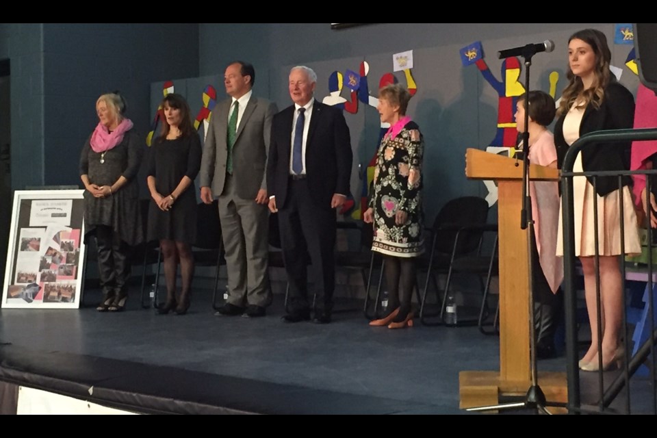 Governor General David Johnston at Heritage Public School this afternoon. Photo by Chris Dawson.