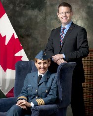 Stegemann, barb Barb with partner Mike Velemirovich after being sworn in as Honorary Colonel for the Royal Canadian Air Force
