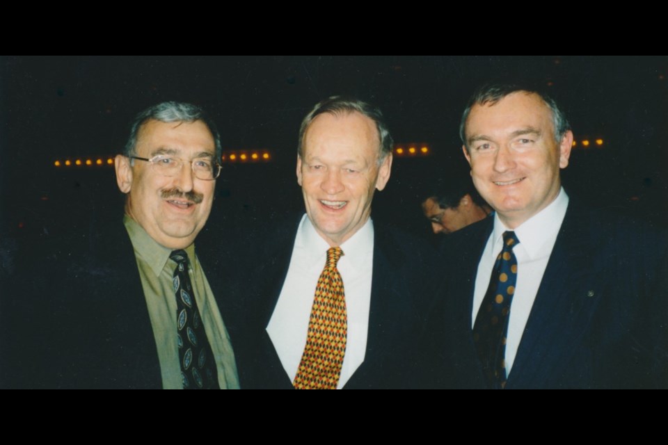 Bob Wood, former Prime Minister of Canada Jean Chretien and Michael Brophy. Photo provided by Carol Wood. 