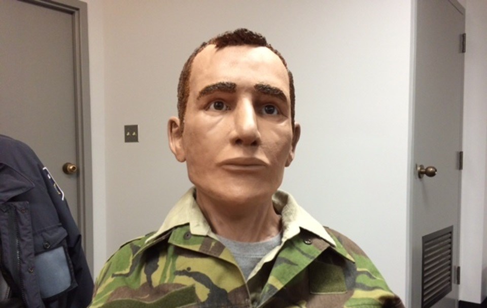 Facial reconstruction from 2015 in an appeal to the public to help identify human remains found on Lac Clair Road, north of Highway-17. 