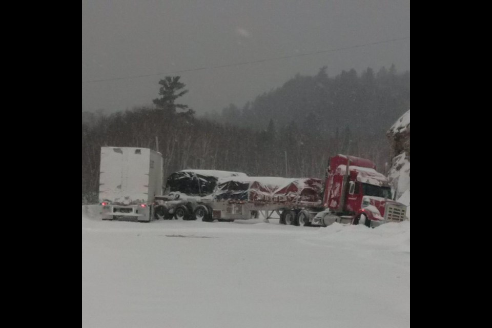 This accident has closed highway 17 west. Photo courtesy OPP.