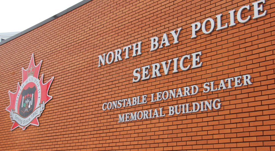 20200505 north bay police building logo and slater sign turl