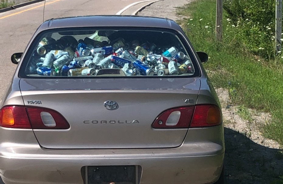 OPP pulled this driver over for having an insecure load...inside the car!