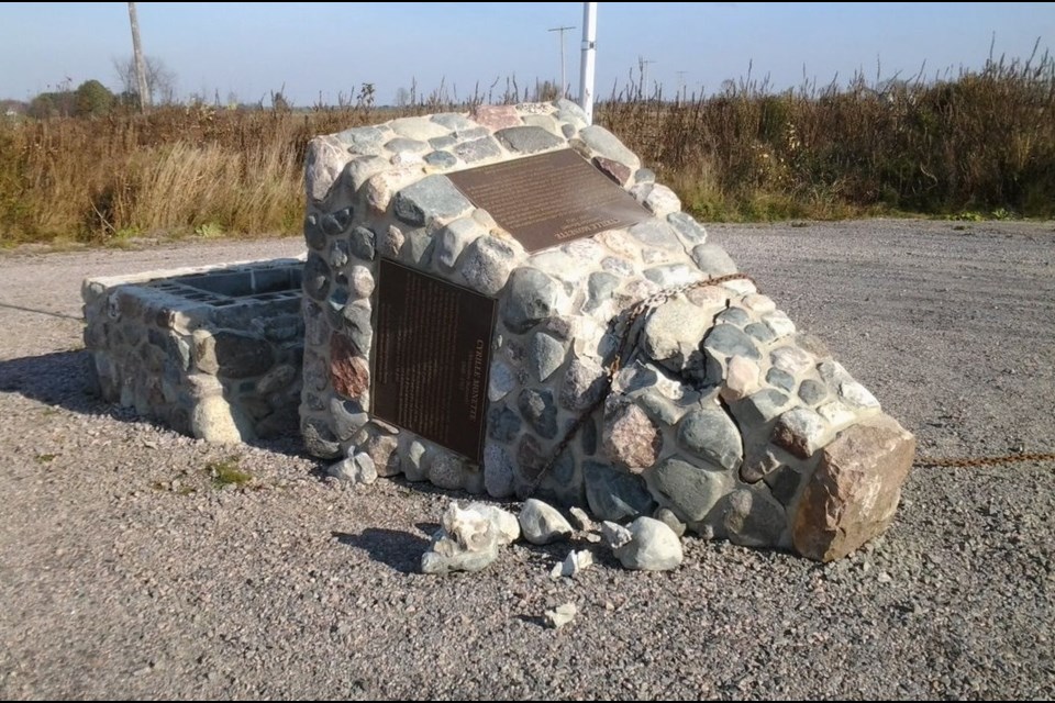 Police are still looking for the vandals that toppled the commemorative monument off Highway 64.