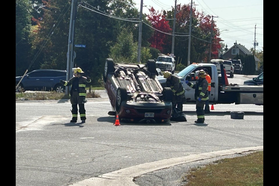 Accident near Airport Road. Photo by Chris Dawson/BayToday. 