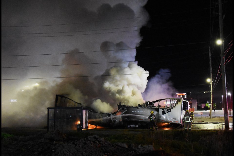 A transport fire this morning on Algonquin Ave. has created a traffic nightmare