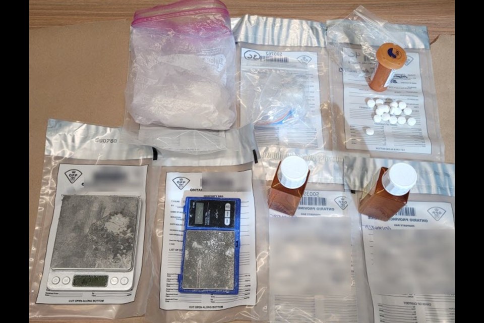 cocaine, oxycodone, and methadone with an estimated street value of $10,500.