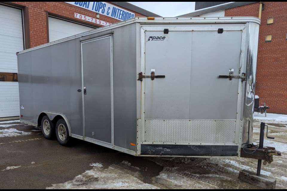 Police are looking for this stolen snowmobile trailer