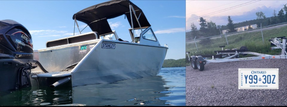 The boat and motor are described as a silver 2024 Stanley Islander DC, 21-foot in length, with a black Yamaha Vmax 200 hp motor.