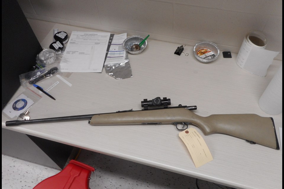  The 22 caliber rifle seized by West Nipissing Police.   