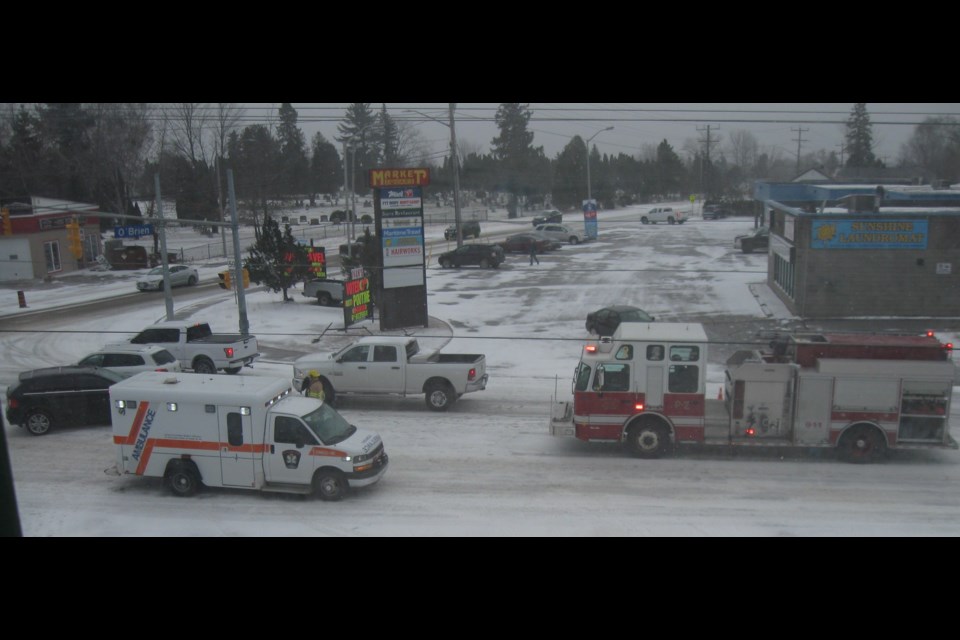 This accident at Airport and O'Brien sent a pedestrian to hospital. Photo courtesy David Hamilton.