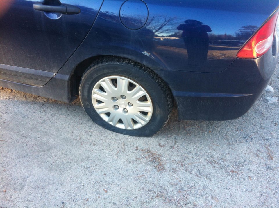 vandalism tire slashed hiway 17 w 2 2016